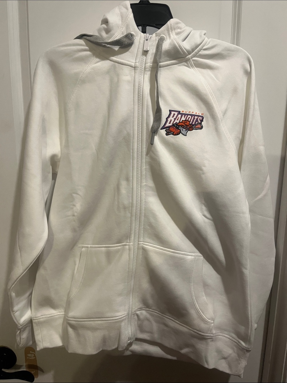 Buffalo Bandits White Zip-Up Hoodie Jacket